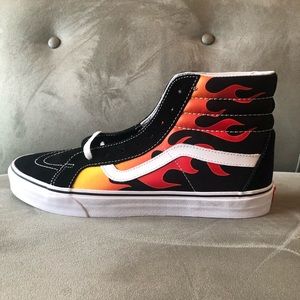 Vans Sk8-Hi Reissue (Flame) Black on white